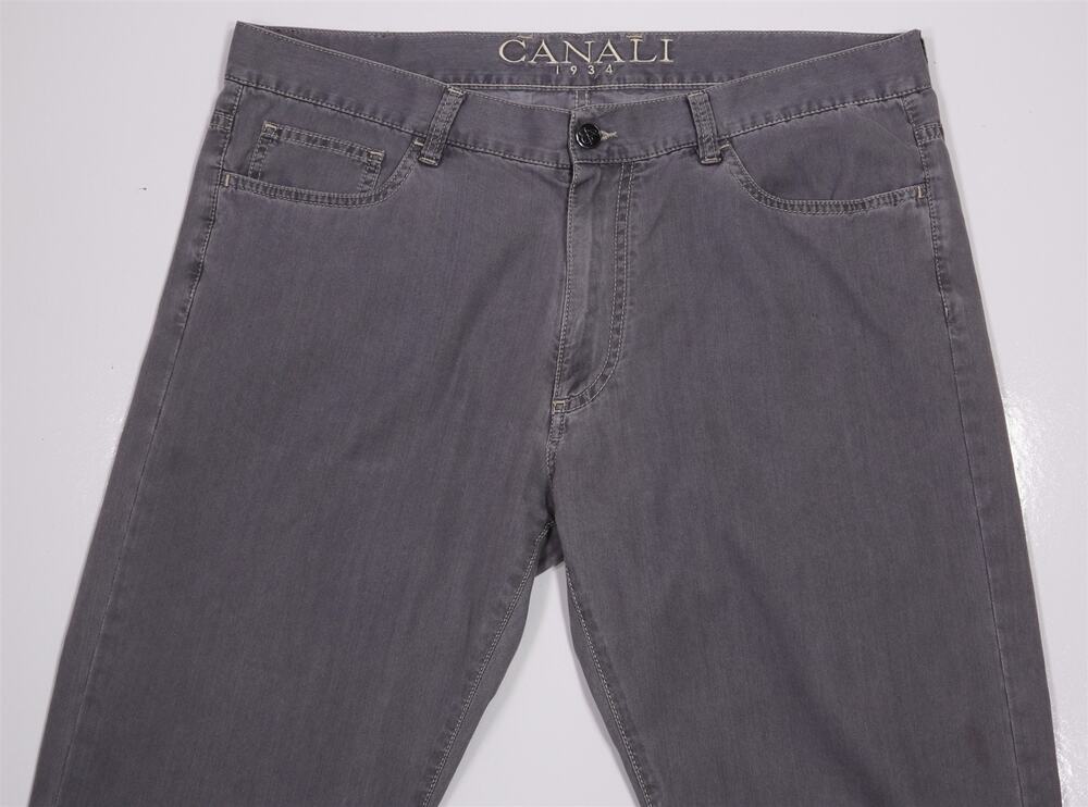 Canali 1934 Gray Cotton 5-Pocket Pants It 56 US 38x28